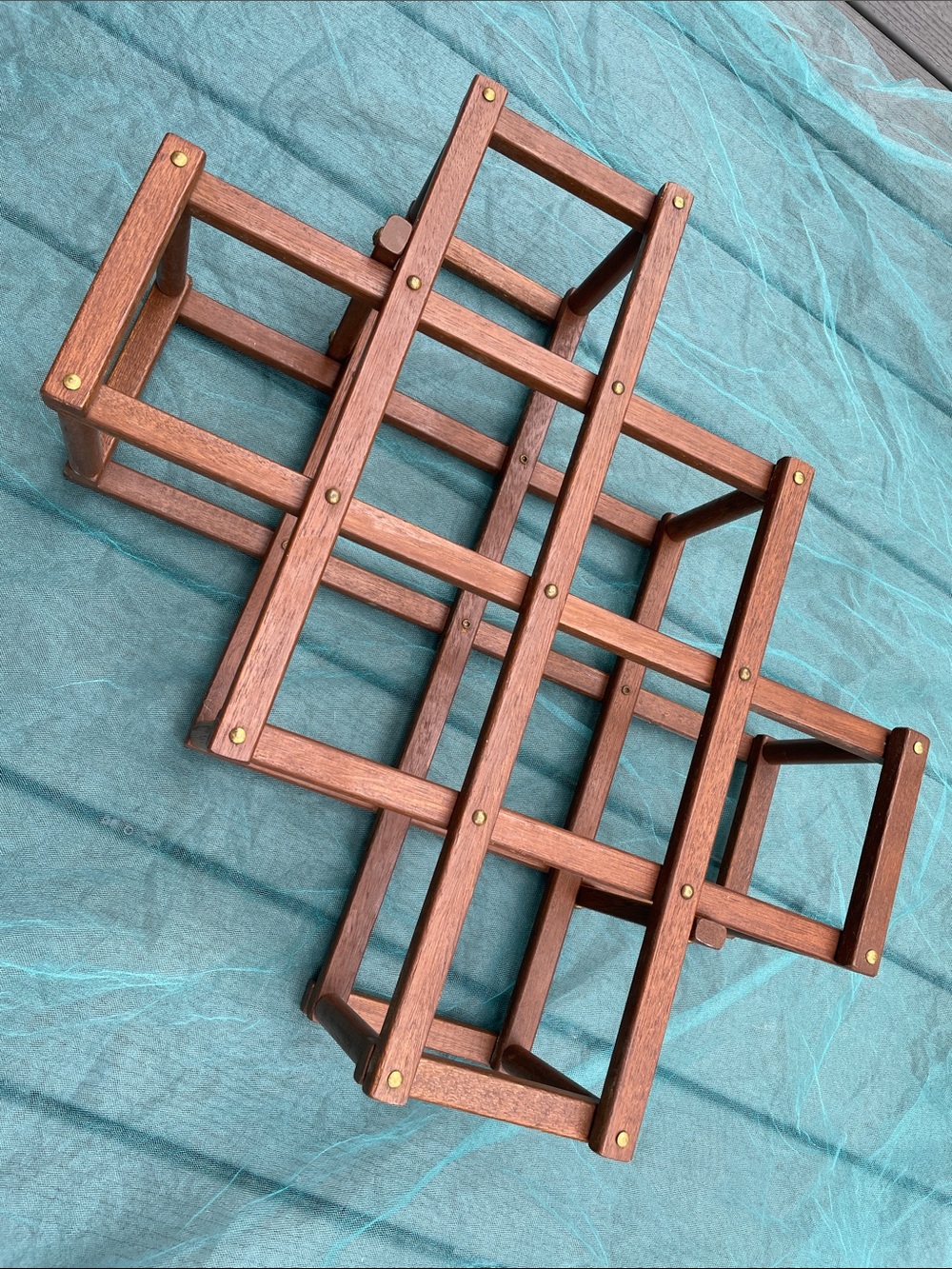 ❤️Vintage SOLID WOOD Lattice WINE RACK STORAGE - Picture 4 of 6